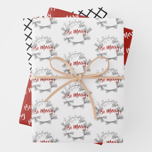 Schwarz-Weiß-Berry| Roter Pinselstrich Geschenkpapier Set (Beispiel)