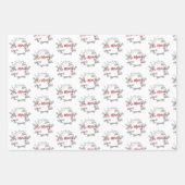 Schwarz-Weiß-Berry| Roter Pinselstrich Geschenkpapier Set (Vorderseite)