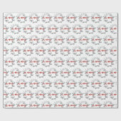 Schwarz-Weiß-Berry| Rotschreibmuster Geschenkpapier (Flach)