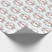 Schwarz-Weiß-Berry| Rotschreibmuster Geschenkpapier (Ecke)