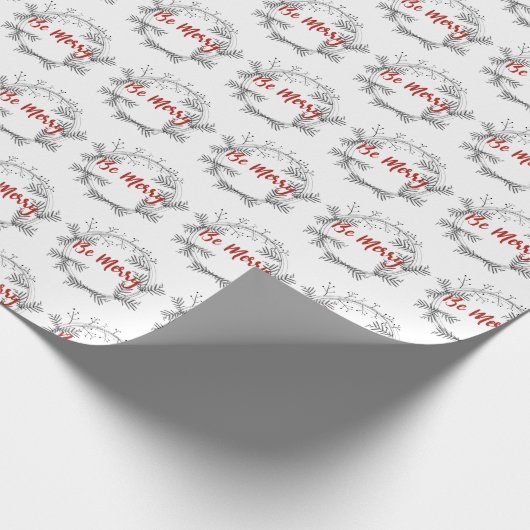 Schwarz-Weiß-Berry| Rotschreibmuster Geschenkpapier (Ecke)