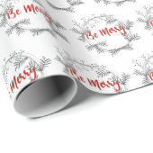 Schwarz-Weiß-Berry| Rotschreibmuster Geschenkpapier (Rolleneckpunkt)