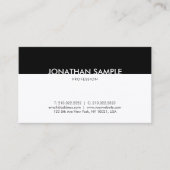 Schwarz-Weiß Beruflich Moderne Schlichte Gracevoll Visitenkarte (Vorderseite)