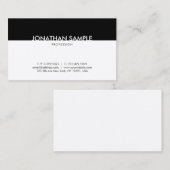 Schwarz-Weiß Beruflich Moderne Schlichte Gracevoll Visitenkarte (Vorne/Hinten)