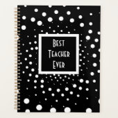 Schwarz-Weiß-Beste Lehrerin je Wertschätzung Planer (Vorderseite)