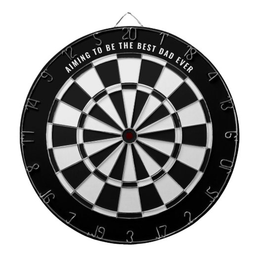 Schwarz/Weiß Bester Vater je Dartboard Dartscheibe (vorne)