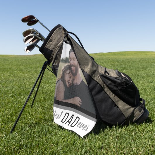 Schwarz-Weiß bester Vater je nach Foto Golfhandtuch (Gras)