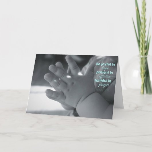 Schwarz-Weiß-Beten Kinderhandkarte Karte (Vorderseite)