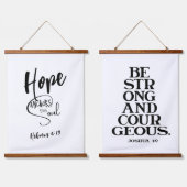 Schwarz-Weiß-Bibelverse-Set von zwei Wandteppich Mit Holzrahmen (Doppelt)