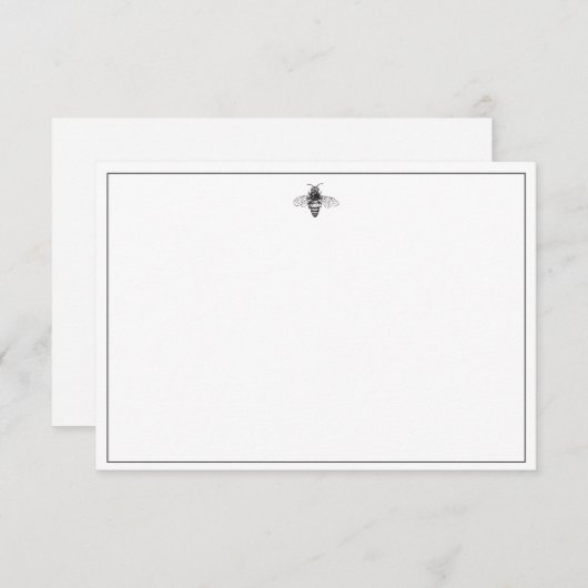 Schwarz-Weiß-Bienendesign Einladung (Vorne/Hinten)