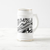 Schwarz-weiß Bierstein Bierglas (VorderseiteRechts)
