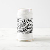 Schwarz-weiß Bierstein Bierglas (Mittel)