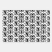 Schwarz-Weiß-Bigfoot Sasquatch Geburtstag Geschenkpapier Set (Vorderseite 2)