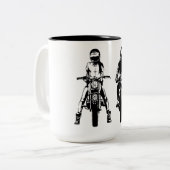 Schwarz-Weiß-Biker Zweifarbige Tasse (Vorderseite Links)
