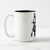 Schwarz-Weiß-Biker Zweifarbige Tasse (Links)