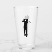 Schwarz-Weiß-Bild eines Golfers Glas (Rückseite)