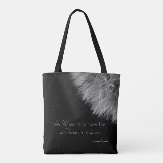 Schwarz-Weiß-Bild eines Kronleuchenkopfes. Tasche (Rückseite)