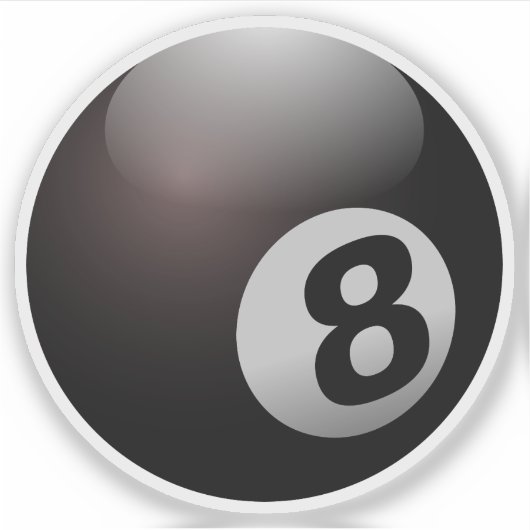 Schwarz-Weiß-Billard-Aight Ball Aufkleber (Vorderseite)