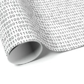 Schwarz Weiß Binärstreifen Geschenkpapier (Rolleneckpunkt)