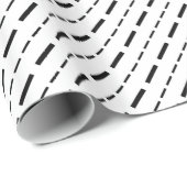 Schwarz-Weiß-Bindestriche Geschenkpapier (Rolleneckpunkt)