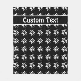 Schwarz-Weiß-Biogefährdung-Warnhinweis mit Text Fleecedecke