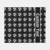 Schwarz-Weiß-Biogefährdung-Warnhinweis mit Text Fleecedecke (Vorderseite (Horizontal))