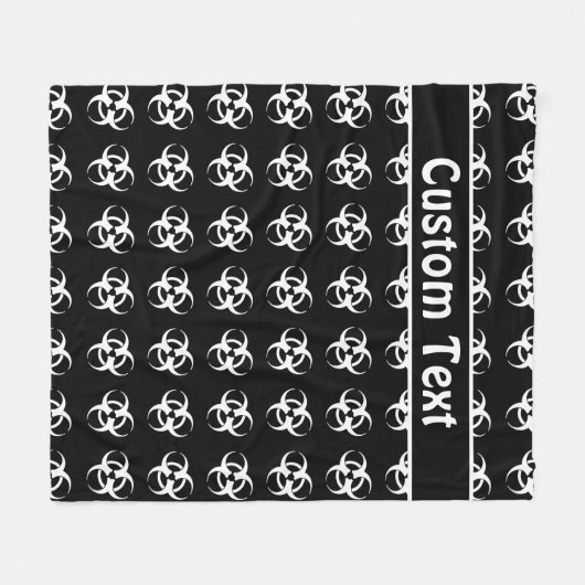 Schwarz-Weiß-Biogefährdung-Warnhinweis mit Text Fleecedecke (Vorderseite (Horizontal))