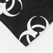 Schwarz-Weiß-Biogefährdung-Warnhinweis mit Text Fleecedecke (Ecke)