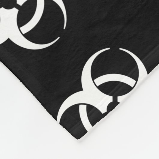 Schwarz-Weiß-Biogefährdung-Warnhinweis mit Text Fleecedecke (Ecke)