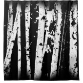 Schwarz-Weiß-Birkenwald Grafik Duschvorhang (Vorderseite)