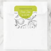 Schwarz-Weiß-Birnen-Marke Quadratischer Aufkleber (Tasche)