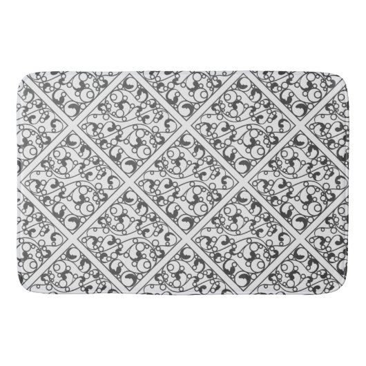Schwarz-Weiß-Blasen-Muster Bathmat Badematte (Vorderseite)