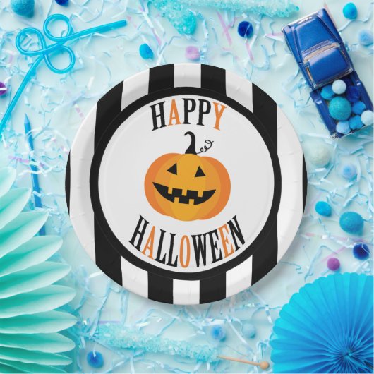 Schwarz-Weiß-Blatt 9" Pappteller (Party)