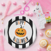 Schwarz-Weiß-Blatt 9" Pappteller (Party)