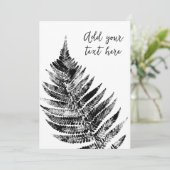 Schwarz-Weiß-Blattdruck Einladung (Stehend Vorderseite)