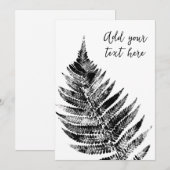 Schwarz-Weiß-Blattdruck Einladung (Vorne/Hinten)