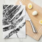 Schwarz-Weiß-Blattdruck Geschirrtuch (Viertel Falte)