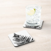 Schwarz-Weiß-Blattdruck Getränkeuntersetzer (Rechte Seite)