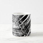 Schwarz-Weiß-Blattdruck Kaffeetasse (Mittel)