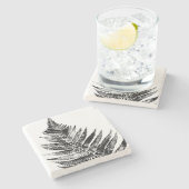 Schwarz-Weiß-Blattdruck Steinuntersetzer (Seitenansicht)