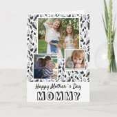 Schwarz-Weiß-Blätter Frohe Muttertag 3 Foto Karte (Vorderseite)