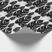 Schwarz-Weiß-Blätter Geschenkpapier (Ecke)