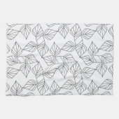 Schwarz-Weiß-Blätter. Geschirrtuch (Horizontal)