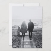 Schwarz-Weiß-Blätter Rahmen Save the Date Einladung (Rückseite)