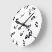 Schwarz-Weiß-Blätter Runde Wanduhr (Winkel)