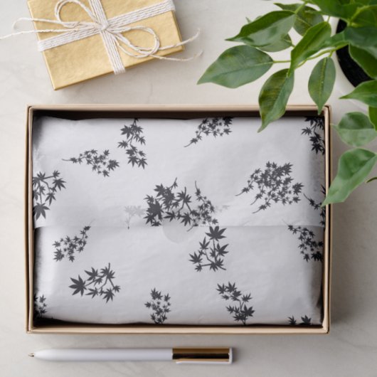 Schwarz-Weiß-Blätter Seidenpapier (Geschenk)