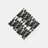 Schwarz-Weiß-Blätter Serviette (Ecke)