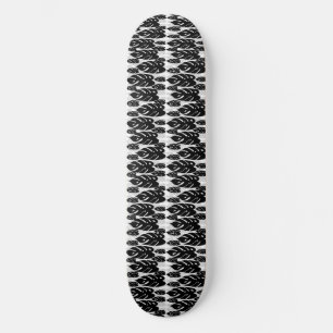 Schwarz-Weiß-Blätter Skateboard