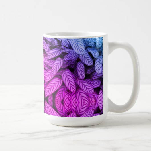 Schwarz-Weiß-Blattmuster Kaffeetasse (Rechts)