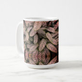 Schwarz-Weiß-Blattmuster Kaffeetasse (Vorderseite Links)